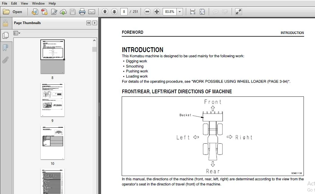 KOMATSU WA200L-5 WHEEL LOADER OPERATION & MAINTENANCE MANUAL (SN:68582 & UP) KOMATSU WA200L 5 - PDF DOWNLOAD - Image 3
