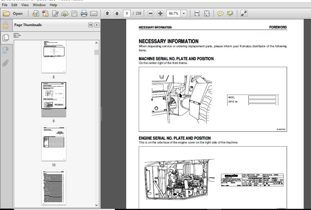 KOMATSU WA250-5 WHEEL LOADER Operation & Maintenance Manual (SN:70001 & UP) KOMATSU WA250-5 - PDF DOWNLOAD - Image 4