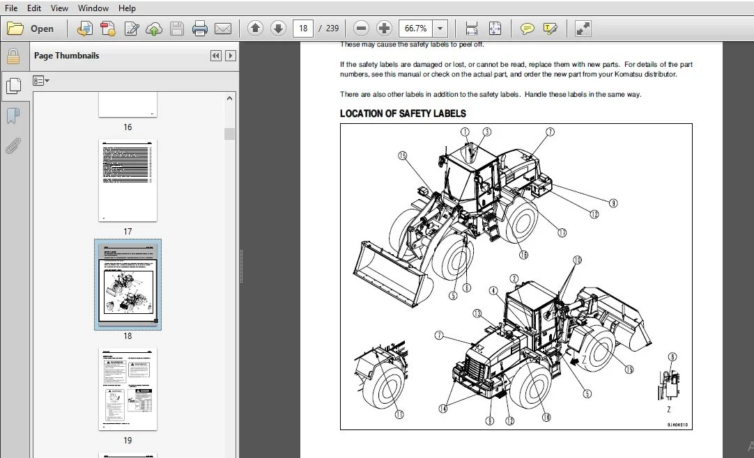KOMATSU WA250-5 WHEEL LOADER Operation & Maintenance Manual (SN:70001 & UP) KOMATSU WA250-5 - PDF DOWNLOAD - Image 3