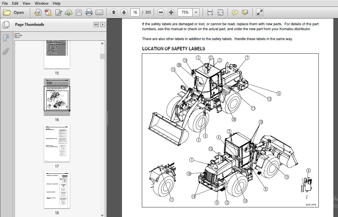KOMATSU WA250-6 WHEEL LOADER OPERATION & MAINTENANCE MANUAL (SN:75865 & UP) KOMATSU WA250-6 - PDF DOWNLOAD - Image 4
