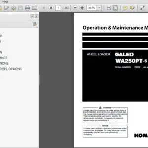 KOMATSU WA250PT-5 WHEEL LOADER OPERATION & MAINTENANCE MANUAL (SN:70570 & UP) KOMATSU WA250PT-5 - PDF DOWNLOAD