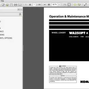 KOMATSU WA250PT-5 WHEEL LOADER OPERATION & MAINTENANCE MANUAL (SN:72302 & UP) KOMATSU WA250PT-5 - PDF DOWNLOAD