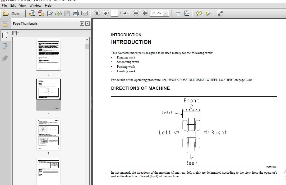 KOMATSU WA250PT-5L WHEEL LOADER Operation & Maintenance Manual (SN:A79001 & UP) KOMATSU WA250PT-5L - PDF DOWNLOAD - Image 4