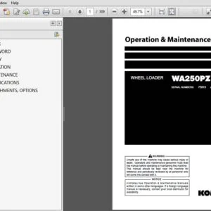 KOMATSU WA250PZ-6 WHEEL LOADER OPERATION & MAINTENANCE MANUAL (SN:75813 & UP) KOMATSU WA250PZ-6 - PDF DOWNLOAD