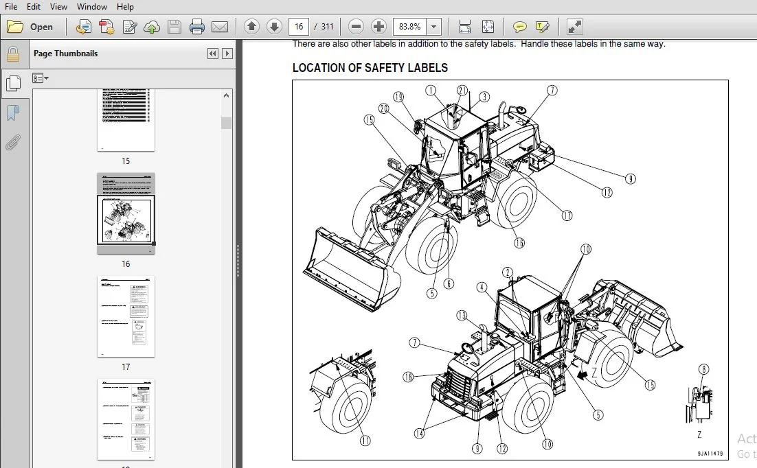 KOMATSU WA250PZ-6 WHEEL LOADER OPERATION & MAINTENANCE MANUAL (SN:75865 & UP) KOMATSU WA250PZ-6 - PDF DOWNLOAD - Image 4