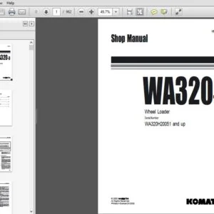 KOMATSU WA320-3 WHEEL LOADER SERVICE REPAIR MANUAL (SN:WA320H20051 & UP) KOMATSU WA320 3 - PDF DOWNLOAD
