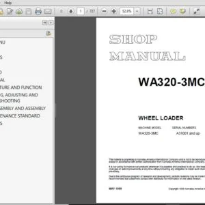 KOMATSU WA320-3MC WHEEL LOADER SERVICE REPAIR MANUAL (SN:A31001 and up) KOMATSU WA320-3MC - PDF DOWNLOAD
