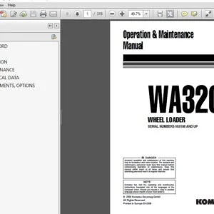 KOMATSU WA320-5 WHEEL LOADER WA320-5 WHEEL LOADER OPERATION & MAINTENANCE MANUAL (SN:H50188 & UP) - PDF DOWNLOAD