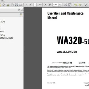 KOMATSU WA320-5L WHEEL LOADER Operation and Maintenance Manual (SN:A32001 & UP) KOMATSU WA320-5L - PDF DOWNLOAD