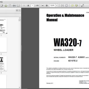 KOMATSU WA320-7 WHEEL LOADER Operation & Maintenance Manual (SN:A36001 and up) KOMATSU WA320-7 - PDF DOWNLOAD