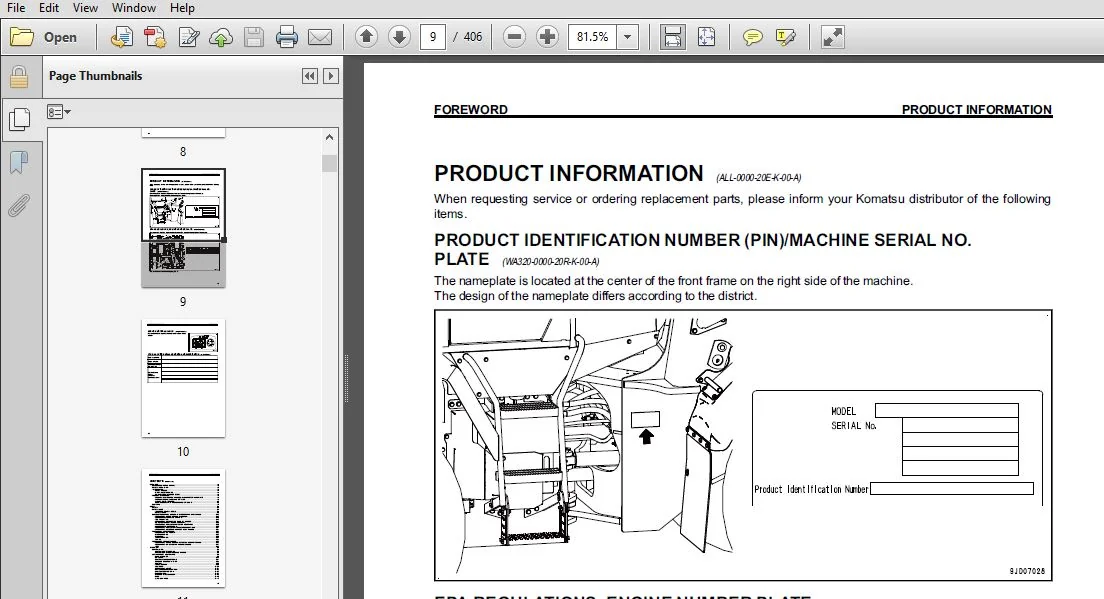 KOMATSU WA320-7 WHEEL LOADER Operation & Maintenance Manual (SN:A36001 and up) KOMATSU WA320-7 - PDF DOWNLOAD - Image 4