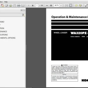KOMATSU WA320PZ-6 WHEEL LOADER OPERATION & MAINTENANCE MANUAL(SN:70536 & UP) KOMATSU WA320PZ 6 - PDF DOWNLOAD