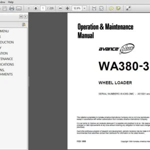 KOMATSU WA380-3 WHEEL LOADER OPERATION & MAINTENANCE MANUAL (SN:A51001 & UP) KOMATSU WA380-3 - PDF DOWNLOAD