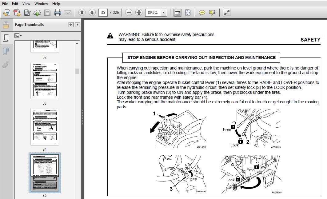 KOMATSU WA380-3 WHEEL LOADER OPERATION & MAINTENANCE MANUAL (SN:A51001 ...