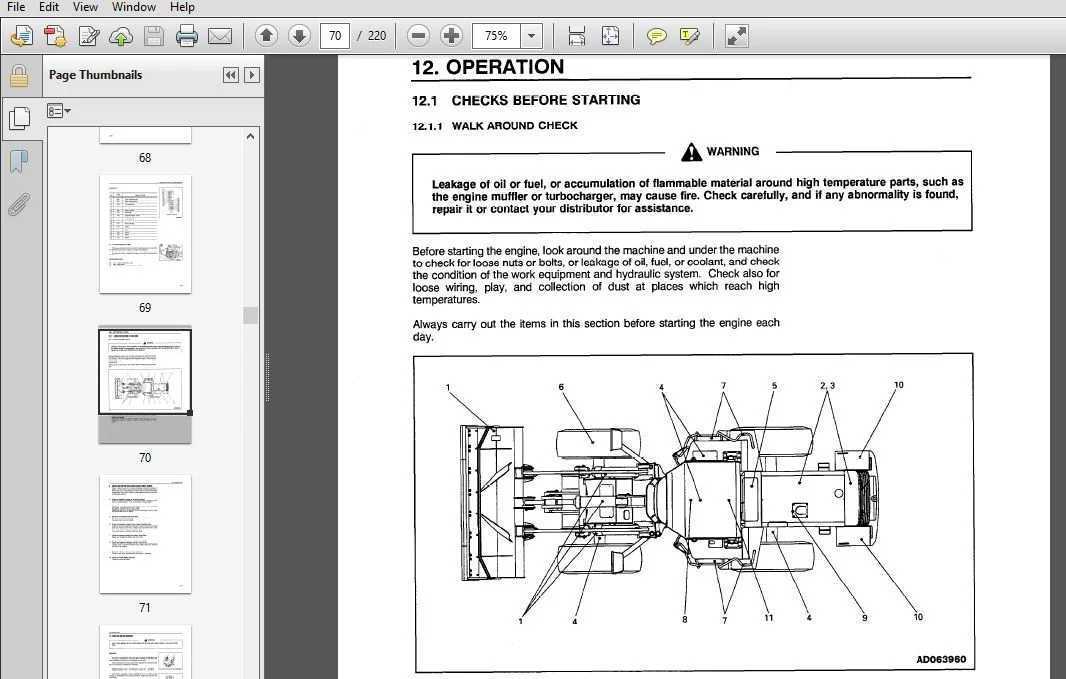 KOMATSU WA380-3 WHEEL LOADER OPERATION & MAINTENANCE MANUAL (SN:WA380-3LE - A50001 and UP) KOMATSU WA380-3 - Image 3