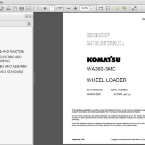 KOMATSU WA380-3MC WHEEL LOADER SERVICE REPAIR MANUAL (SN:A51001 and up) KOMATSU WA380-3MC - PDF DOWNLOAD
