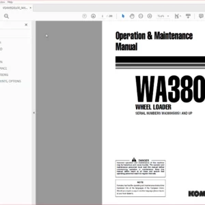 KOMATSU WA380-5H WHEEL LOADER OPERATION & MAINTENANCE MANUAL (SN:H50051 AND UP) KOMATSU WA380 5H - PDF DOWNLOAD