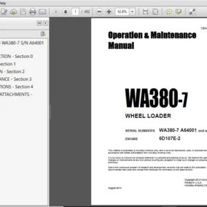 KOMATSU WA380-7 WHEEL LOADER OPERATION & MAINTENANCE MANUAL (SN:A64001 & UP) KOMATSU WA380-7 - PDF DOWNLOAD
