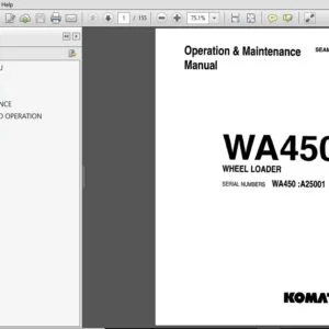 KOMATSU WA450-2 WHEEL LOADER OPERATION & MAINTENANCE MANUAL (SN:A25001 & UP) KOMATSU WA450-2 - PDF DOWNLOAD