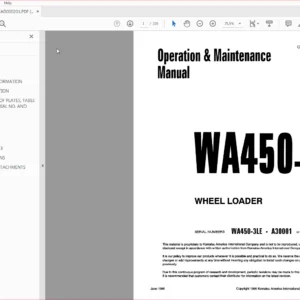KOMATSU WA450-3 WHEEL LOADER OPERATION & MAINTENANCE MANUAL (SN:A30001 & UP) KOMATSU WA450 3 - PDF DOWNLOAD