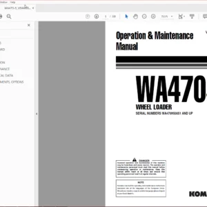 KOMATSU WA470-5H WHEEL LOADER OPERATION & MAINTENANCE MANUAL (SN:H50051 & UP) KOMATSU WA470 5H - PDF DOWNLOAD