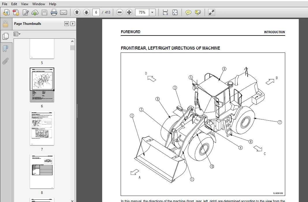 KOMATSU WA470-6 WHEEL LOADER OPERATION & MAINTENANCE MANUAL (SN:90091 & UP) KOMATSU WA470-6 - PDF DOWNLOAD - Image 4