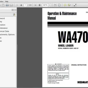 KOMATSU WA470-6 WHEEL LOADER OPERATION & MAINTENANCE MANUAL (SN:H50051 & UP) KOMATSU WA470-6 - PDF DOWNLOAD