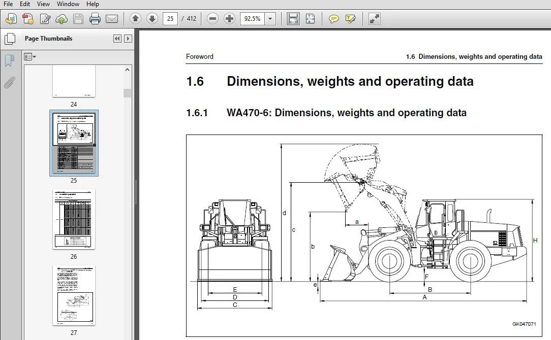KOMATSU WA470-6 WHEEL LOADER OPERATION & MAINTENANCE MANUAL (SN:H50051 & UP) KOMATSU WA470-6 - PDF DOWNLOAD - Image 3