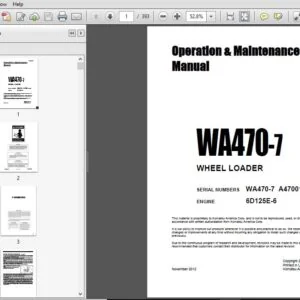 KOMATSU WA470-7 WHEEL LOADER OPERATION & MAINTENANCE MANUAL(SN:A47001 and up) - PDF DOWNLOAD