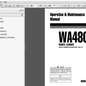 KOMATSU WA480-5H WHEEL LOADER OPERATION & MAINTENANCE MANUAL (SN:H50051 & UP) KOMATSU WA480-5H - PDF DOWNLOAD