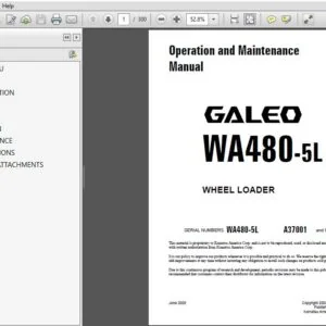 KOMATSU WA480-5L WHEEL LOADER OPERATION & MAINTENANCE MANUAL (SN:A37001 & UP) KOMATSU WA480-5L - PDF DOWNLOAD
