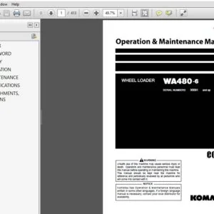 KOMATSU WA480-6 WHEEL LOADER OPERATION & MAINTENANCE MANUAL (SN:90091 & UP) KOMATSU WA480-6 - PDF DOWNLOAD