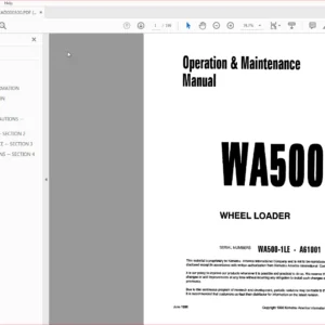 KOMATSU WA500-1 WHEEL LOADER Operation & Maintenance Manual (SN:A61001 & UP) KOMATSU WA500 1 - PDF DOWNLOAD