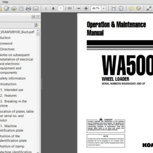 KOMATSU WA500-3H WHEEL LOADER OPERATION & MAINTENANCE MANUAL (SN:H20051 & UP) KOMATSU WA500-3H - PDF DOWNLOAD