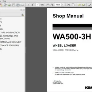 KOMATSU WA500-3H WHEEL LOADER SERVICE REPAIR MANUAL (SN:WA500H20051 & UP) KOMATSU WA500-3H - PDF DOWNLOAD
