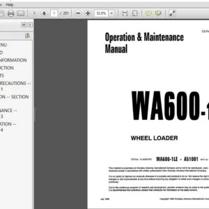 KOMATSU WA600-1 WHEEL LOADER OPERATION & MAINTENANCE MANUAL (SN:A51001 & UP) KOMATSU WA600-1 - PDF DOWNLOAD