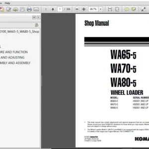KOMATSU WA65-5 WA70-5 WA80-5 WHEEL LOADER SERVICE REPAIR MANUAL (SN:H50051 & UP) KOMATSU WA65-5 WA70-5 WA80-5 - PDF DOWNLOAD
