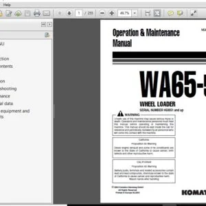 KOMATSU WA65-5 WHEEL LOADER OPERATION & MAINTENANCE MANUAL (SN:H50051 & UP) KOMATSU WA65-5 - PDF DOWNLOAD