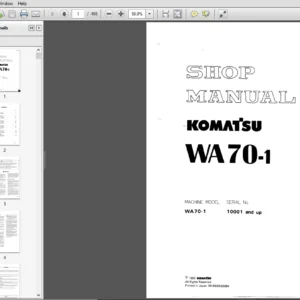KOMATSU WA70-1 SERVICE REPAIR MANUAL (SN:10001 & UP) - PDF DOWNLOAD
