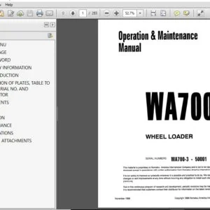 KOMATSU WA700-3 WHEEL LOADER OPERATION & MAINTENANCE MANUAL (SN:50001 & UP)  KOMATSU WA700-3 - PDF DOWNLOAD