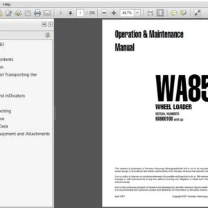 KOMATSU WA85-3 WHEEL LOADER OPERATION & MAINTENANCE MANUAL (SN:HA960166 & UP) KOMATSU WA85-3 - PDF DOWNLOAD