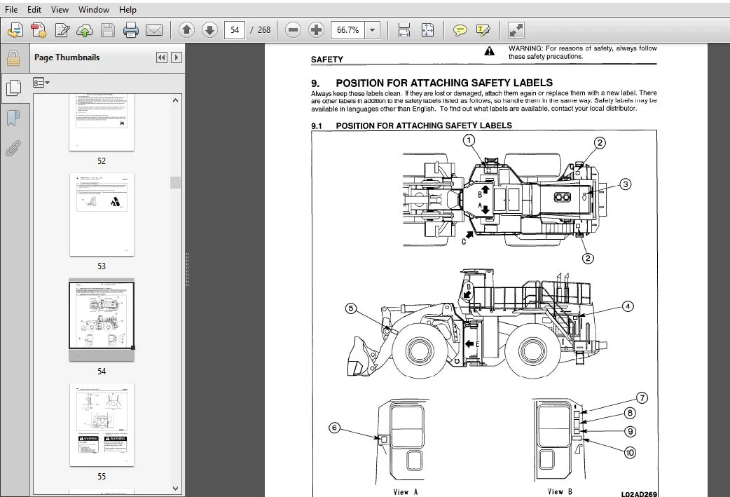 KOMATSU WA900-1 WHEEL LOADER OPERATION & MAINTENANCE MANUAL (SN:A20008 & UP) KOMATSU WA900-1 - PDF DOWNLOAD - Image 3