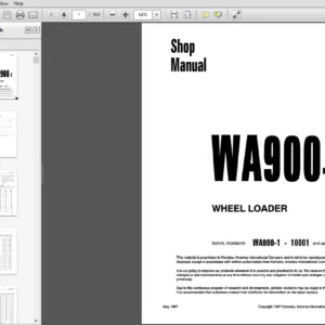 KOMATSU WA900-1 WHEEL LOADER SERVICE REPAIR MANUAL (SN:10001 & UP) - PDF Download