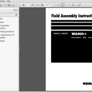 KOMATSU WA900-3 WHEEL LOADER FIELD ASSEMBLY INSTRUCTION MANUAL (SN:50001 & UP) KOMATSU WA900-3 - PDF DOWNLOAD