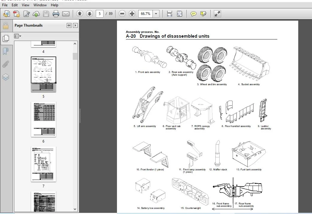 KOMATSU WA900-3 WHEEL LOADER FIELD ASSEMBLY INSTRUCTION MANUAL (SN:50001 & UP) KOMATSU WA900-3 - PDF DOWNLOAD - Image 4