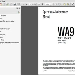 KOMATSU WA95-3 WHEEL LOADER OPERATION & MAINTENANCE MANUAL (SN:H20672 and up) KOMATSU WA95-3 - PDF DOWNLOAD