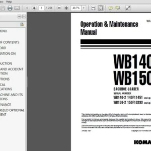 KOMATSU WB140-2 WB150-2 BACKHOE LOADER OPERATION & MAINTENANCE MANUAL (WEAM000903) - PDF DOWNLOAD