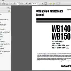 KOMATSU WB140-2 WB150-2 BACKHOE LOADER Operation & Maintenance Manual - PDF DOWNLOAD