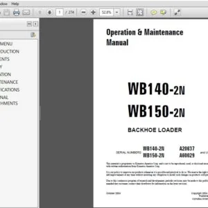 KOMATSU WB140-2N WB150-2N BACKHOE LOADER Operation & Maintenance Manual (SN:A20637 & UP,A60029 & UP)  KOMATSU WB140-2N WB150-2N - PDF DOWNLOAD