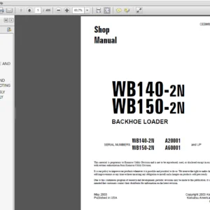 KOMATSU WB140-2N WB150-2N BACKHOE LOADER SERVICE REPAIR MANUAL - PDF DOWNLOAD